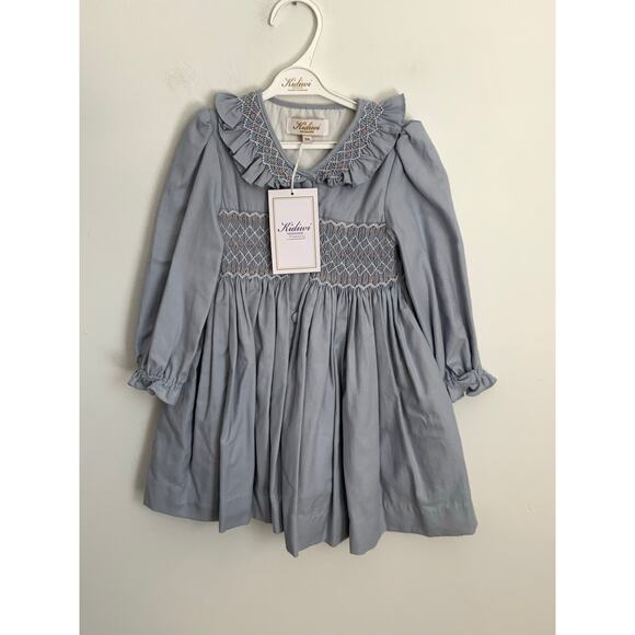 KIDIWI ARTIC BLUE ADELINE‎ SMOCKED DRESS NWT size 2A - Picture 2 of 4